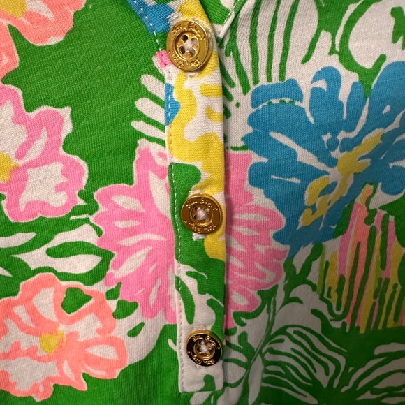 Lilly Pulitzer Palmetto Hibiscus Stroll Dress Tropical Floral Print Green Sz M - Picture 4 of 7